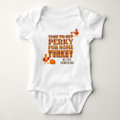 Fun PERKY VOOR WAT TURKIJE Happy Thanksgiving Romper (Voorkant)