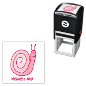 Fun Personalised Snail Bookplate Self-inking Stamp Zelfinktende Stempel (In situ)
