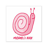Fun Personalised Snail Bookplate Self-inking Stamp Zelfinktende Stempel (Design)