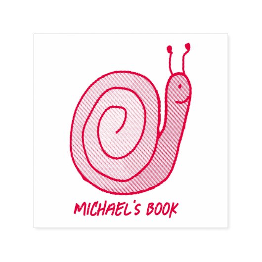 Fun Personalised Snail Bookplate Self-inking Stamp Zelfinktende Stempel (Design)