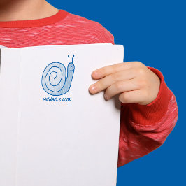 Fun Personalised Snail Bookplate Self-inking Stamp Zelfinktende Stempel