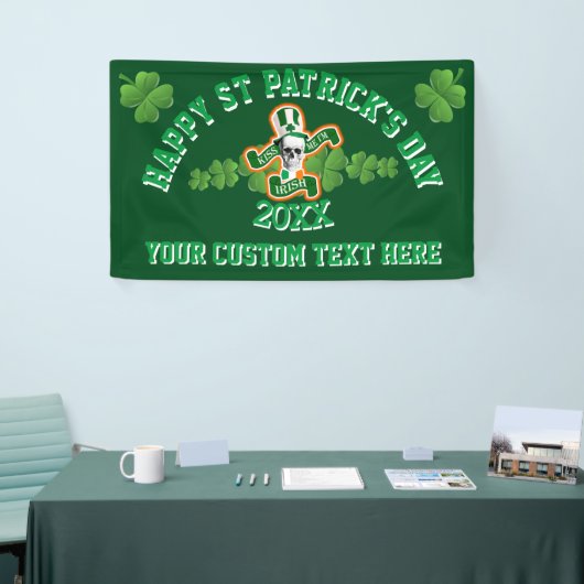 Fun personaliseerde Sr Patrick's dag. Spandoek (Beurs)