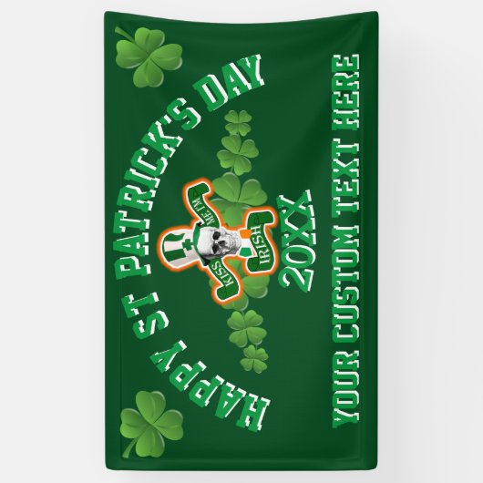 Fun personaliseerde Sr Patrick's dag. Spandoek (Verticaal)