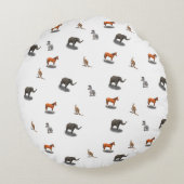 Fun Personalized Animal Threaded Round Pillow Rond Kussen (Achterkant)