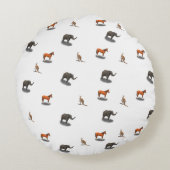 Fun Personalized Animal Threaded Round Pillow Rond Kussen (Achterkant)