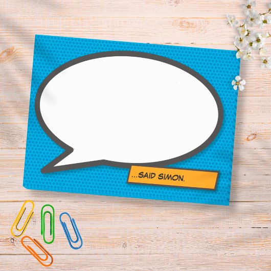 Fun Personalized Comic Book Pop Art Speech Bubble Post-it® Notes