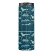 Fun Personalized Dinosaur Pattern Thermosbeker (Achterkant)