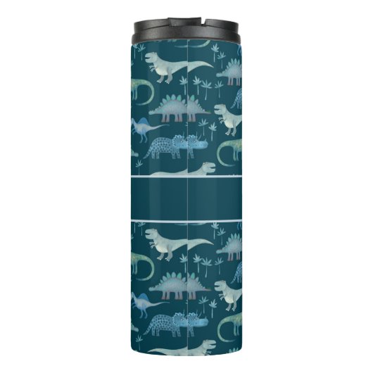Fun Personalized Dinosaur Pattern Thermosbeker (Achterkant)
