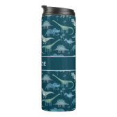 Fun Personalized Dinosaur Pattern Thermosbeker (Geroteerd rechts)