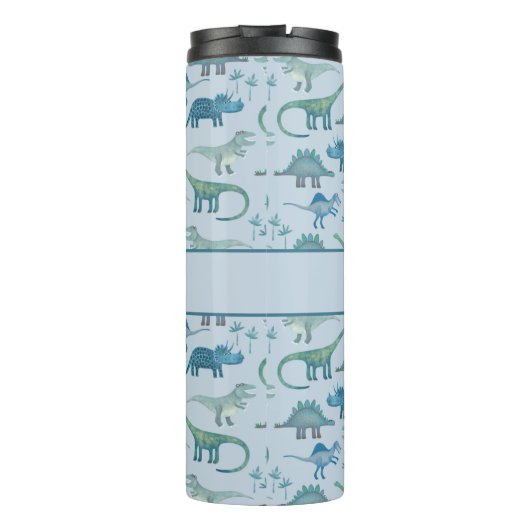 Fun Personalized Dinosaur Pattern Thermosbeker (Achterkant)