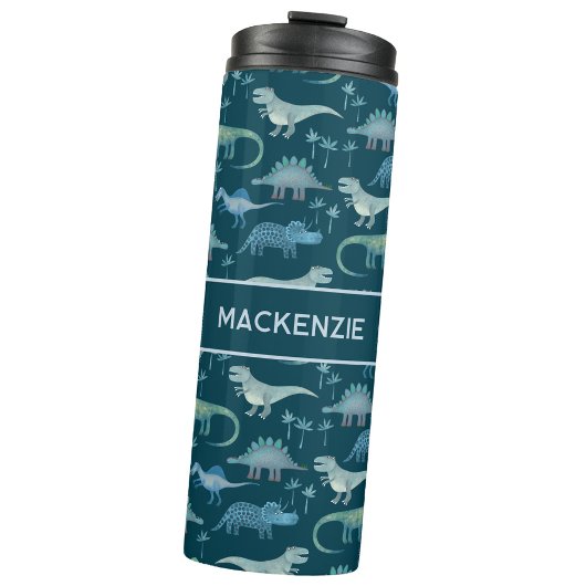 Fun Personalized Dinosaur Pattern Thermosbeker