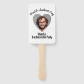 Fun Personalized Face on Stick Bachelorette Party Handwaaier (Achterkant)