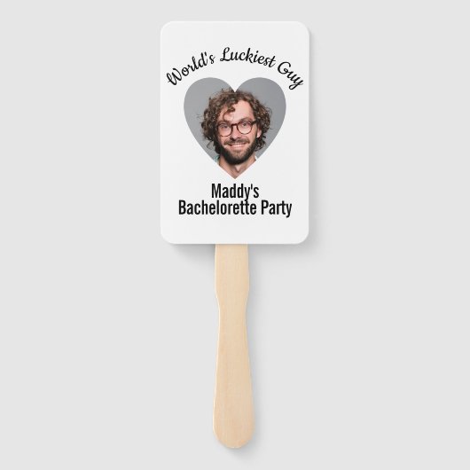 Fun Personalized Face on Stick Bachelorette Party Handwaaier (Achterkant)