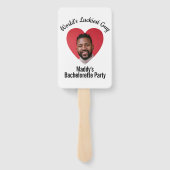 Fun Personalized Face on Stick Bachelorette Party Handwaaier (Achterkant)