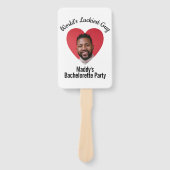 Fun Personalized Face on Stick Bachelorette Party Handwaaier (Voorkant)