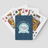 Fun Personalized Family Poker Game Night Navy Pokerkaarten (Achterkant)