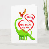 Fun Personalized Fire Breathing Dragon Valentijn Kaart (Voorkant)