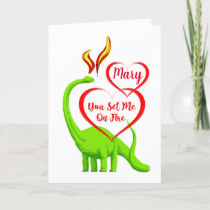 Fun Personalized Fire Breathing Dragon Valentijn Kaart