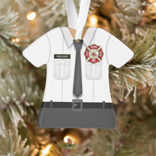 Fun Personalized Firefighter Officer Ornament (Boom)