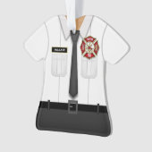 Fun Personalized Firefighter Officer Ornament (voorkant)