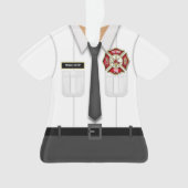 Fun Personalized Firefighter Officer Ornament (voorkant)