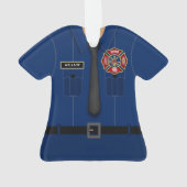 Fun Personalized Firefighter Uniform Ornament (achterkant)