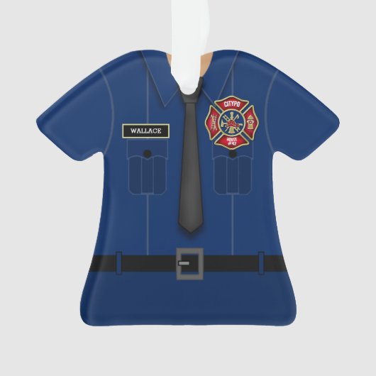 Fun Personalized Firefighter Uniform Ornament (voorkant)