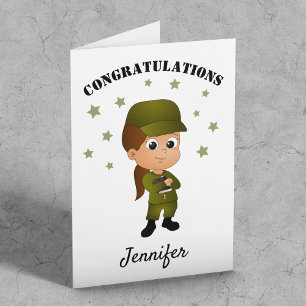 Fun Personalized Girl Army vertrekt Kaart