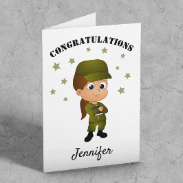 Fun Personalized Girl Army vertrekt Kaart