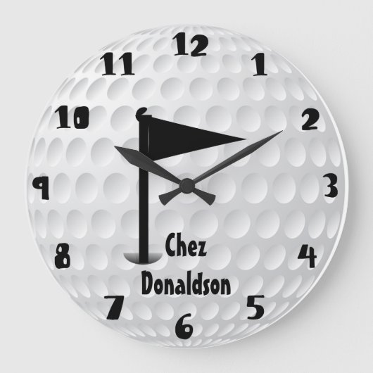 Fun Personalized Golf Grote Klok (Voorkant)