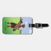 Fun Personalized Golfer op golfbaan Bagagelabel (Voorkant horizontaal)