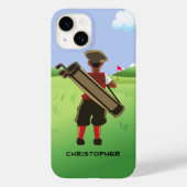 Fun Personalized Golfer op golfbaan Case-Mate iPhone Case (Achterkant)