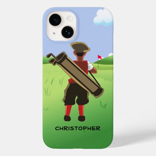 Fun Personalized Golfer op golfbaan Case-Mate iPhone Case (Achterkant)