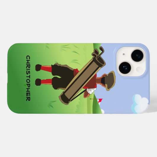 Fun Personalized Golfer op golfbaan Case-Mate iPhone Case (Achterkant (horizontaal))