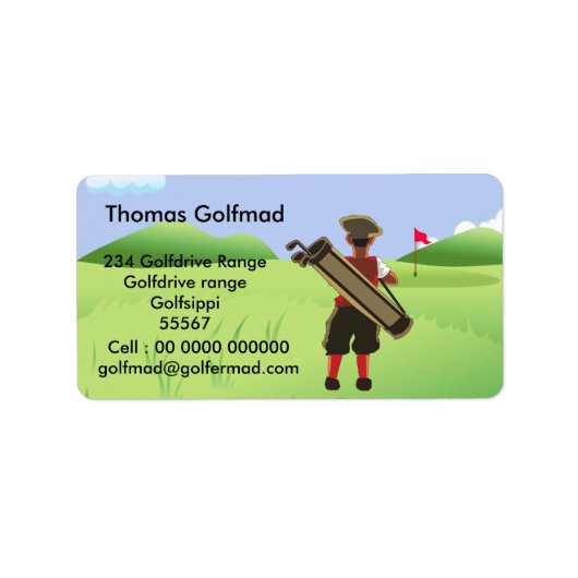 Fun Personalized Golfer op golfbaan Etiket (Voorkant)