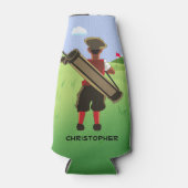 Fun Personalized Golfer op golfbaan Flesjeskoeler (Voorkant)