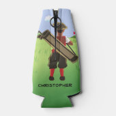 Fun Personalized Golfer op golfbaan Flesjeskoeler (Achterkant)