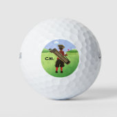 Fun Personalized Golfer op golfbaan Golfballen (Voorkant)