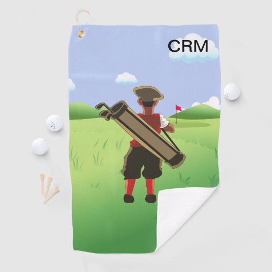 Fun Personalized Golfer op golfbaan Golfhanddoek (Insitu)