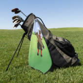 Fun Personalized Golfer op golfbaan Golfhanddoek (Groen)