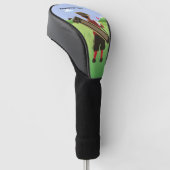 Fun Personalized Golfer op golfbaan Golfheadcover (Schuin)