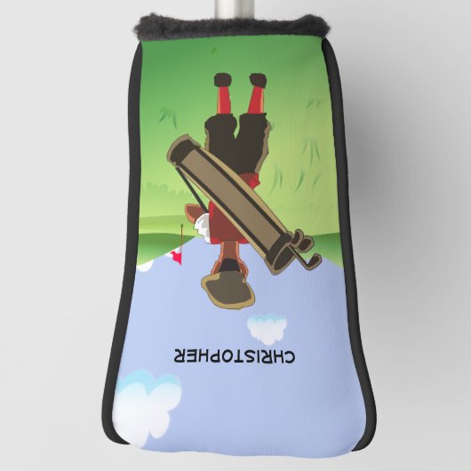 Fun Personalized Golfer op golfbaan Golfheadcover (Draai 90)