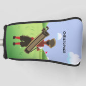Fun Personalized Golfer op golfbaan Golfheadcover (Voorkant)