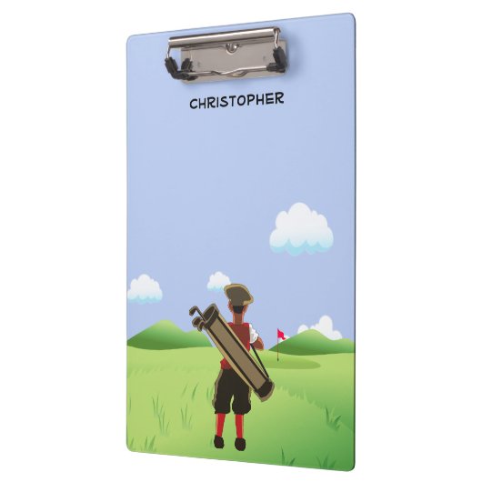 Fun Personalized Golfer op golfbaan Klembord (Links)