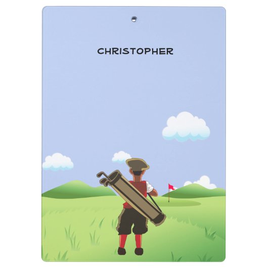 Fun Personalized Golfer op golfbaan Klembord (Achterkant)