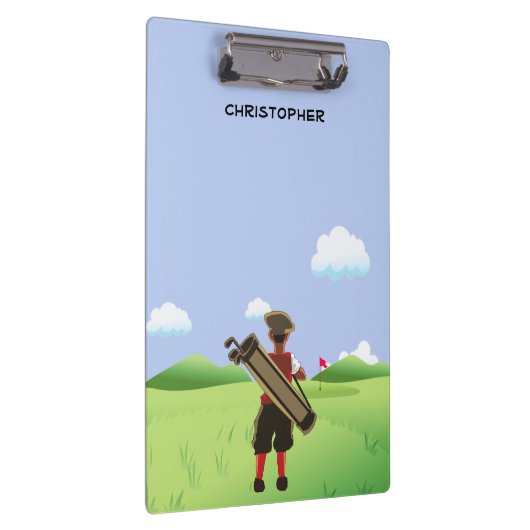 Fun Personalized Golfer op golfbaan Klembord (Rechts)