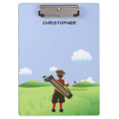 Fun Personalized Golfer op golfbaan Klembord (Voorkant)