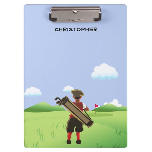 Fun Personalized Golfer op golfbaan Klembord (Voorkant)