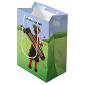 Fun Personalized Golfer op golfbaan Medium Cadeauzakje (Voorkant Gekanteld)