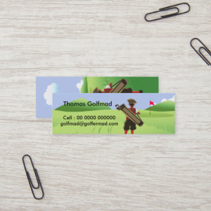 Fun Personalized Golfer op golfbaan Mini Visitekaartje